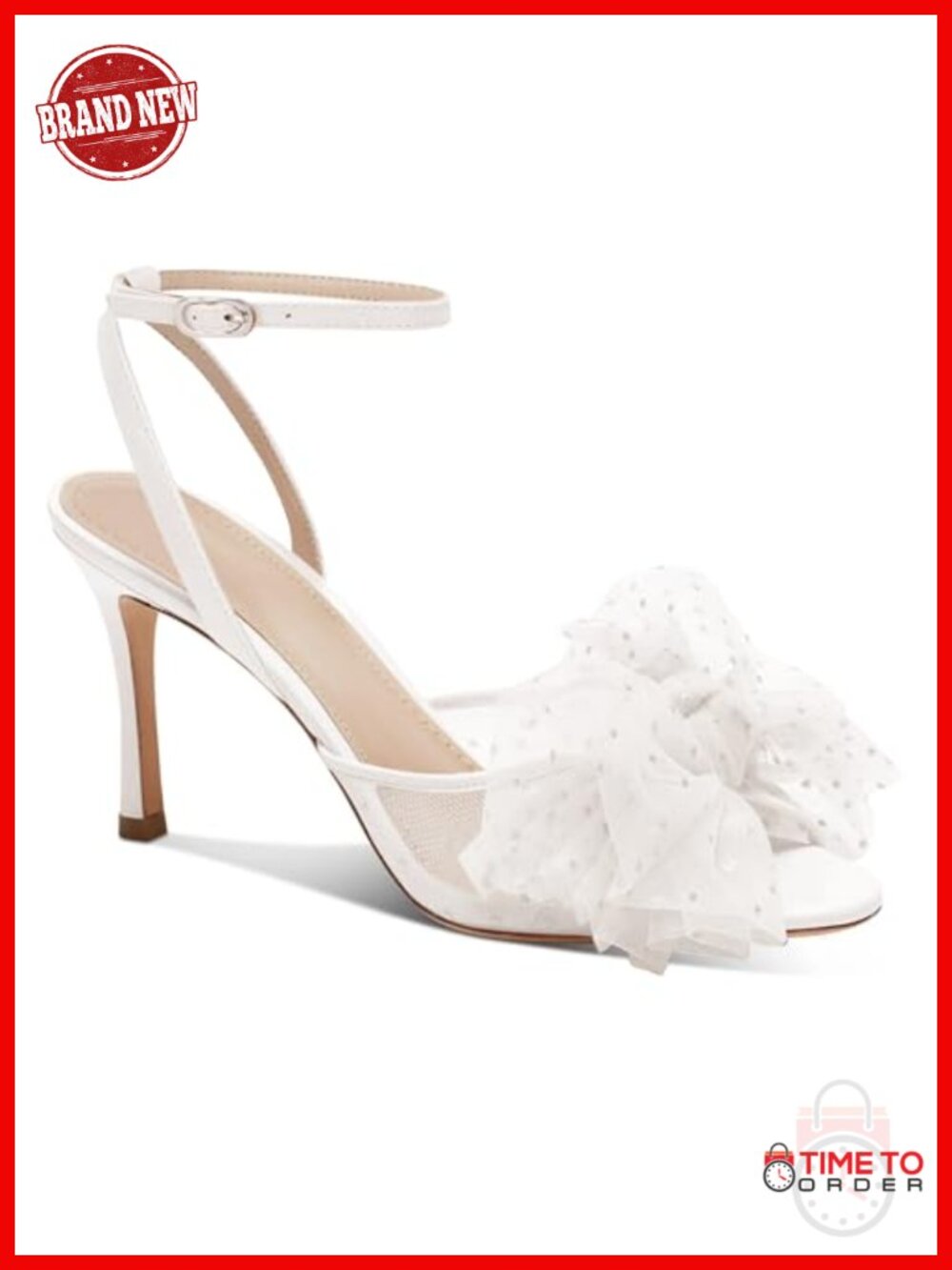Women's Peep Toe Slingback High Stiletto Heels Bow Wedding Sandals